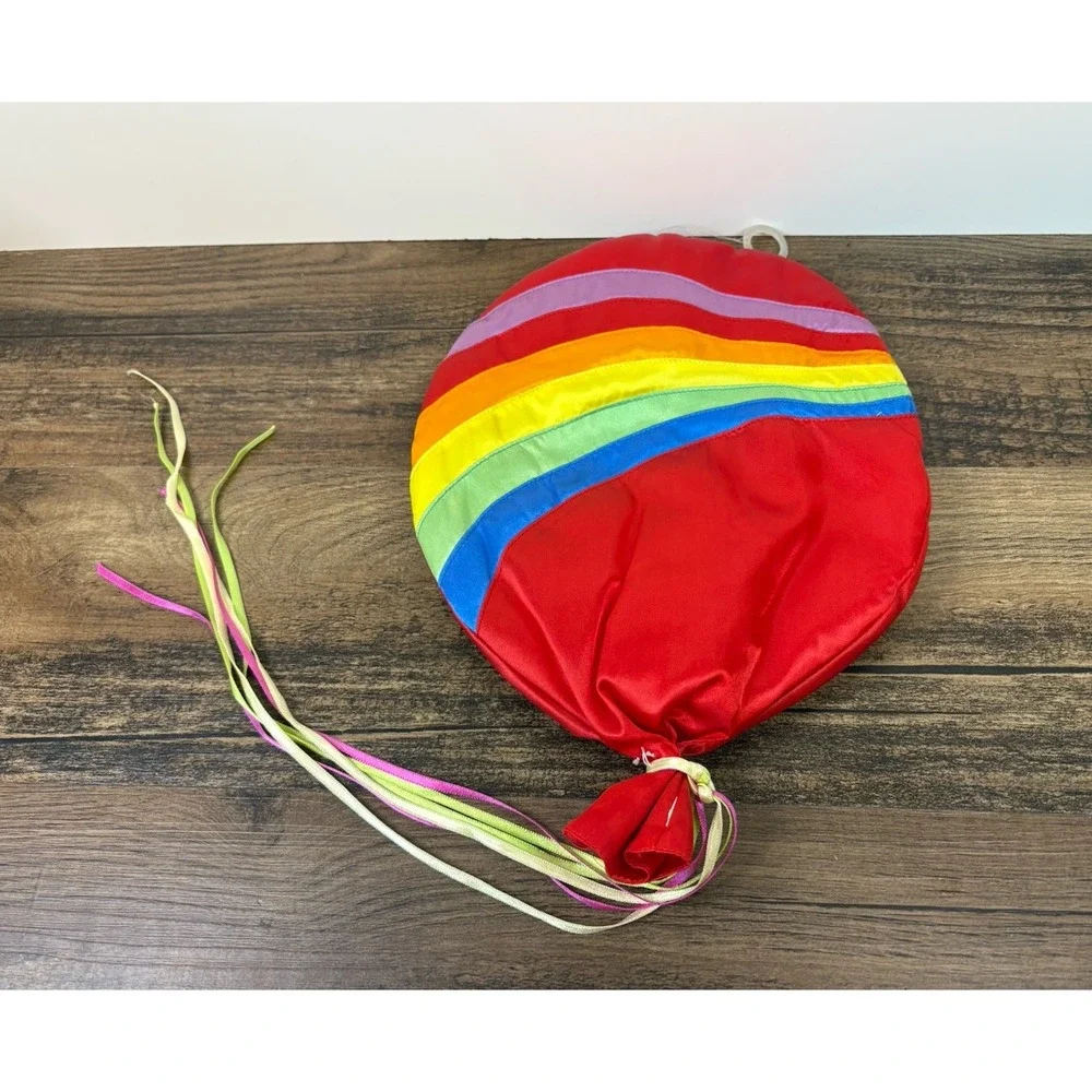 Vintage Hot Air Balloon Puffy Satin Fabric Wall Hanging Nursery Kids Room